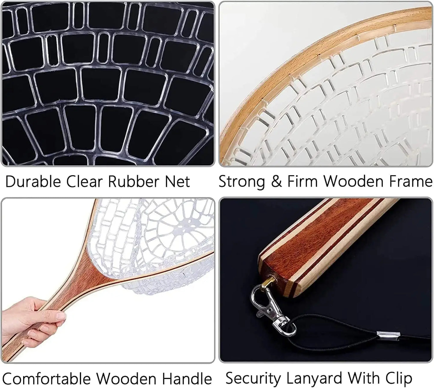 Fly Fishing Landing Net  Transparent Net Soft Rubber Mesh