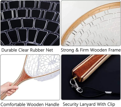Fly Fishing Landing Net  Transparent Net Soft Rubber Mesh