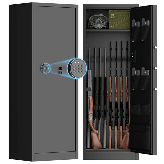 Steel Large Fireproof and Waterproof Gun Safe, Supporting Classified Storage of Multiple Types of Firearms