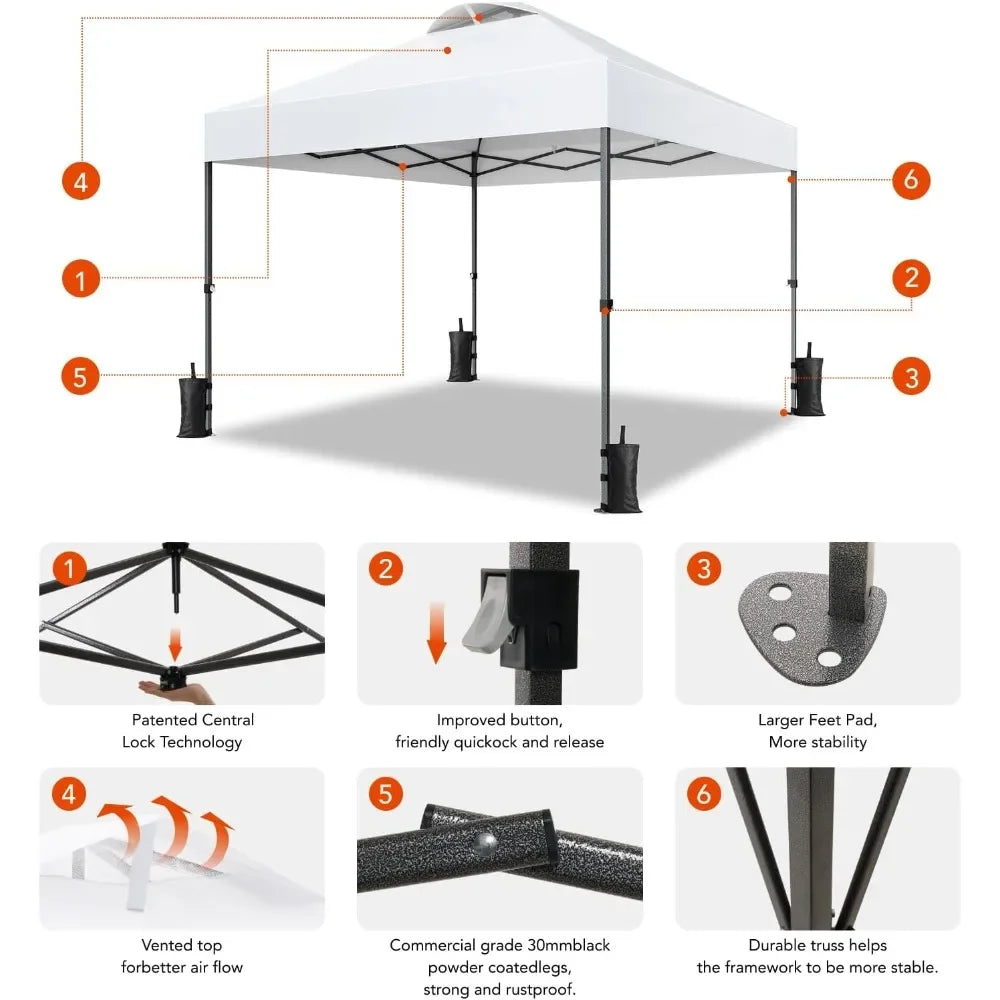 10x10ft 1-Person Setup Pop Up Canopy Tent