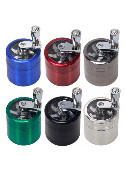 JUSTINLAU 4-layer Tobacco Grinder 40mm Manual Metal Zinc Alloy Herb Mill Spice Crusher Smoke Grinder Crusher Hand Crank Miller