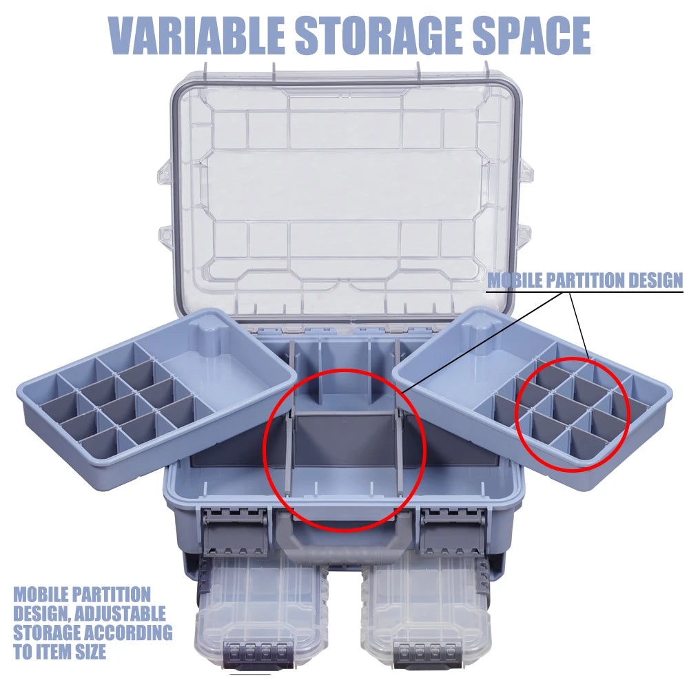 Fishing Tackle Box Large Capacity Portable Multi-functional Waterproof Bait  Outdoor Camping Storage Box