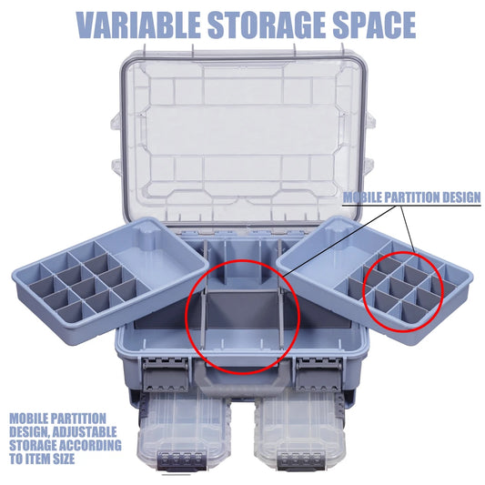 Fishing Tackle Box Large Capacity Portable Multi-functional Waterproof Bait  Outdoor Camping Storage Box