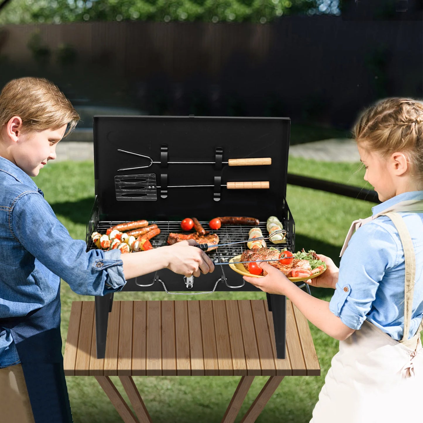 Portable Square Charcoal Grill