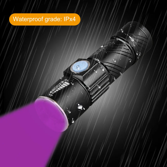 Mini UV Flashlight  Fluorescent Jade Money Detector USB Charging Ultraviolet Blacklight for Dog Cat Urine Pet Stains