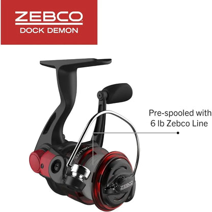 Zebco Dock Demon Spinning Reel or Spincast Reel and Fishing Rod Combo, 30-Inch Durable Fiberglass Rod, QuickSet Anti-Reverse Fis