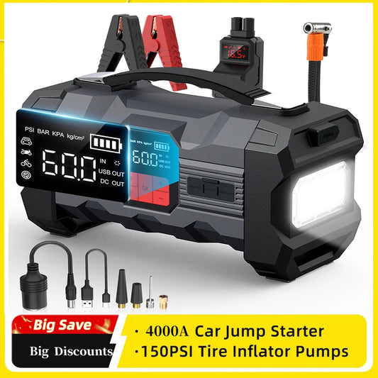 Car Jump Starter 150PSI Air Compressor