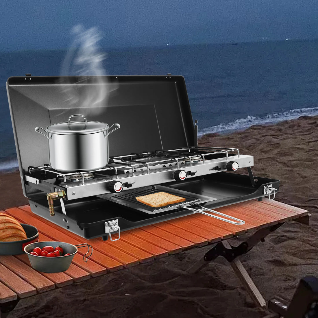 [Outdoor Campfire Grill] 3-Burner Durable