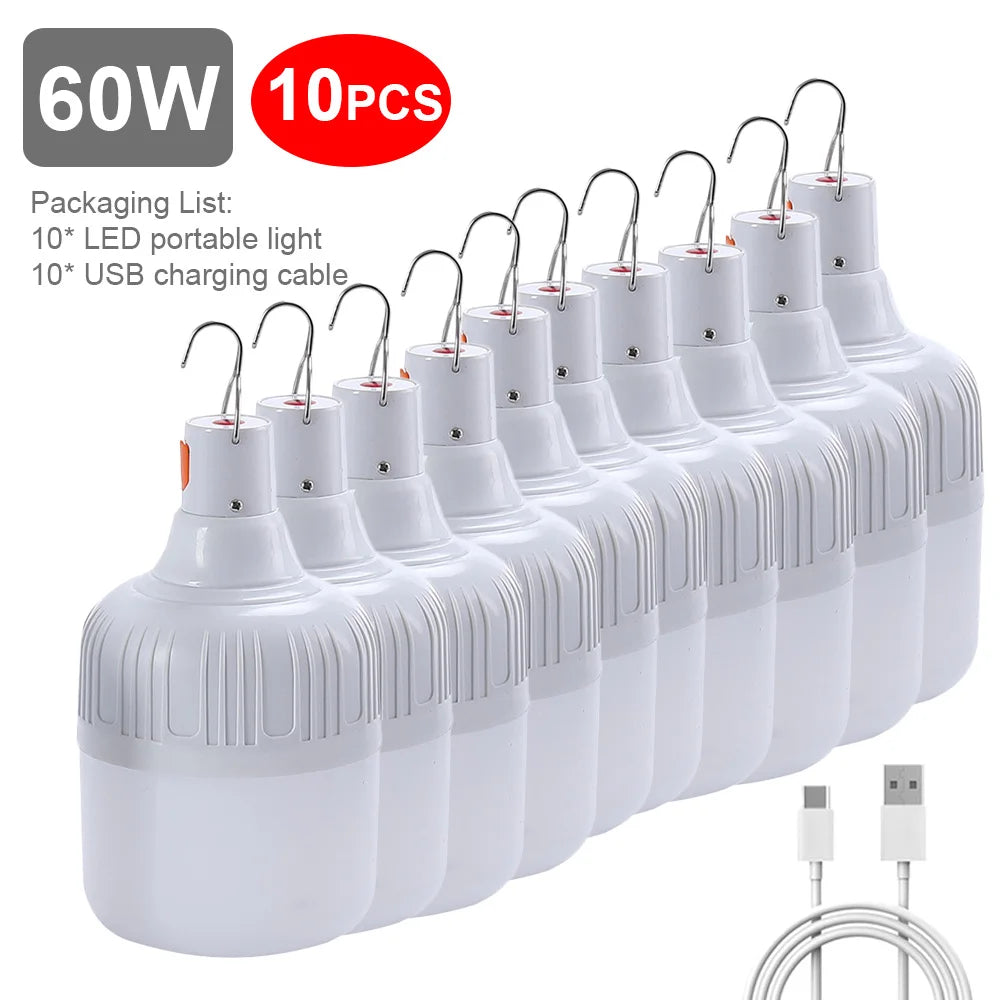USB Rechargeable LED Emergency Lights 80W Outdoor Camping Portable Lantern