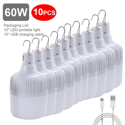 USB Rechargeable LED Emergency Lights 80W Outdoor Camping Portable Lantern