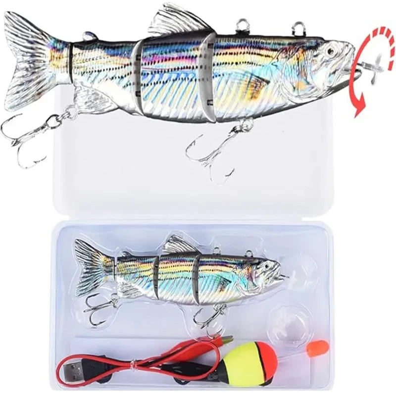 Electric Fishing Lure Multi Jointed Wobbler Swimbait USB Rechargeable Robotic Lure Artificial Hard Baits Fishing Accessories