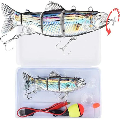 Electric Fishing Lure Multi Jointed Wobbler Swimbait USB Rechargeable Robotic Lure Artificial Hard Baits Fishing Accessories