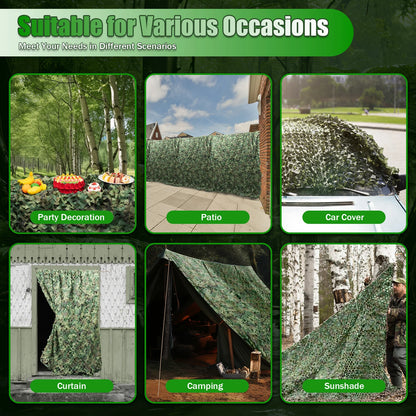 Lightweight & Foldable 8x8M Camouflage Net -   Survival - Multi-Purpose Use for Cover,
