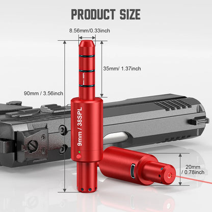 9MM dual-purpose magnetic suction laser training bullet, red dot laser training bullet,