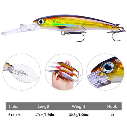 HENGJIA 1pcs Fishing Lures 170mm 30g Plastic Hard Bait Minnow Wobblers For Trolling Lure Bass Crank Bait isca fishing tackles