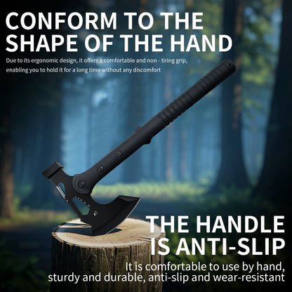 Outdoor camping axe, survival travel hand axe, multifunctional