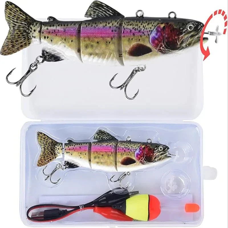 Electric Fishing Lure Multi Jointed Wobbler Swimbait USB Rechargeable Robotic Lure Artificial Hard Baits Fishing Accessories