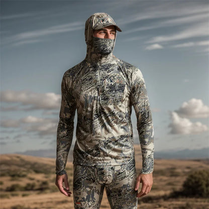 Lightweight hoodie camouflage clothing Mask pullover hunting fishing hoodie