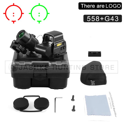Magnifier  Red Dot Combo Scope Optics QD Mount Fit 20MM Rail Mount With Full Marking