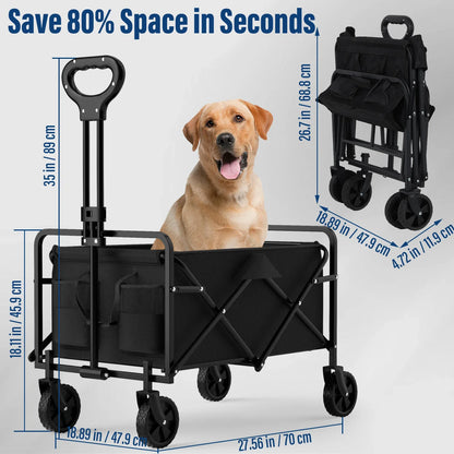 Outdoor Camping Handcart with Foldable Wheels: