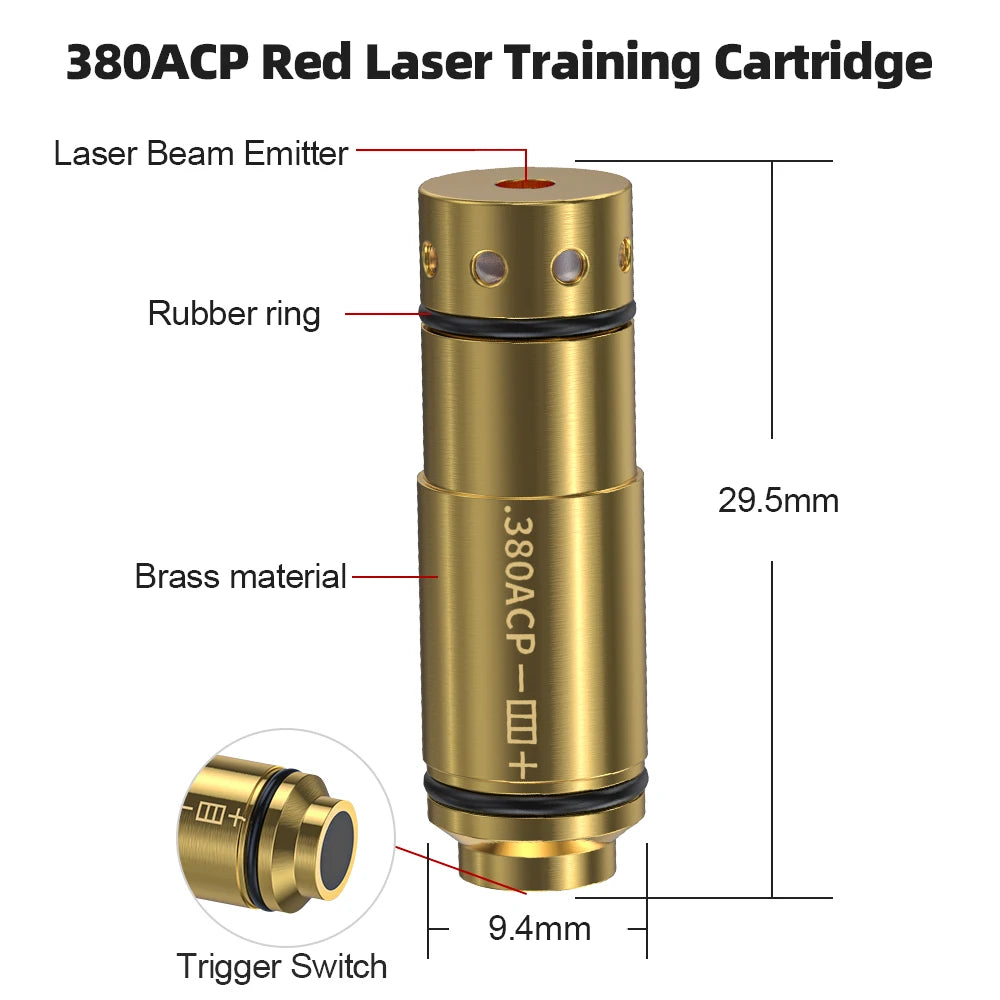 380ACP laser training cartridge Red Dot Laser Training Bullet Dry Fire Laser Trainer Cartridge Tactical Laser Bullet