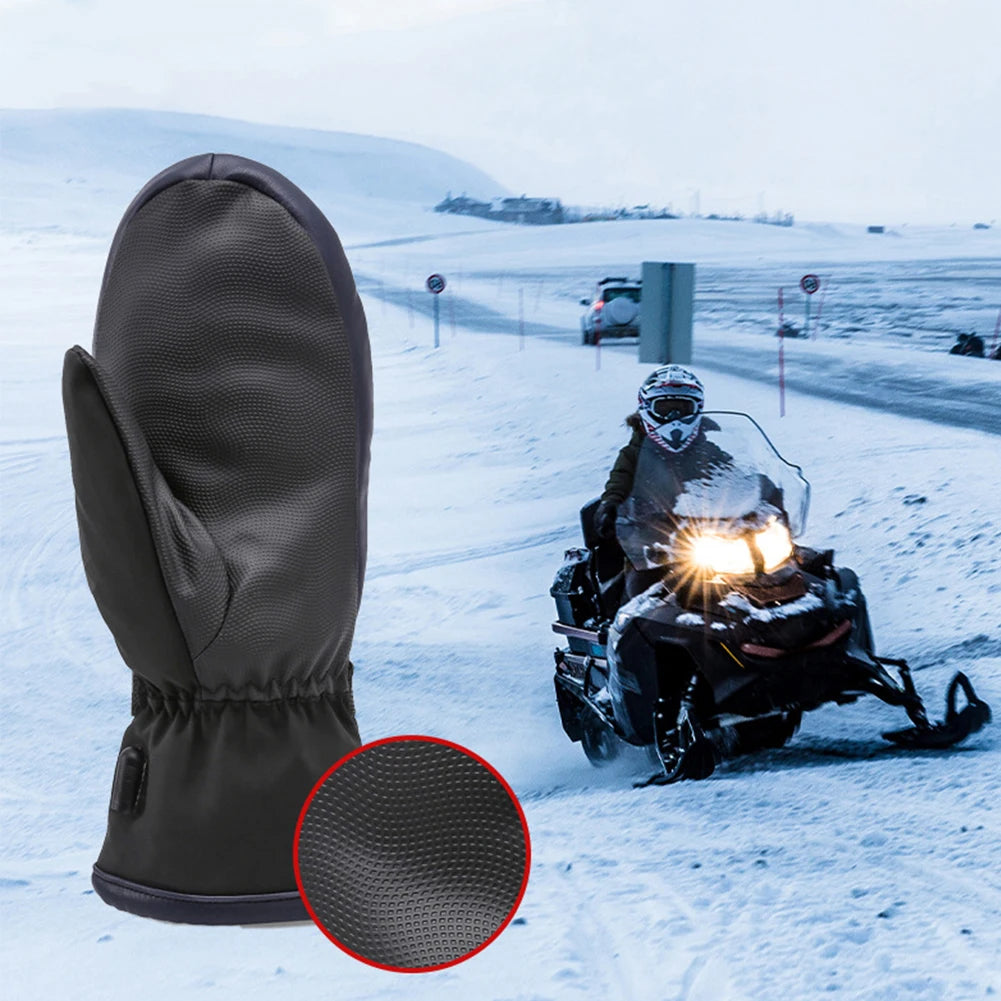 Electric Heating Gloves USB Charging Electric Heated Gloves Waterproof 3 Gear Temperature for Climbing Hiking Cycling