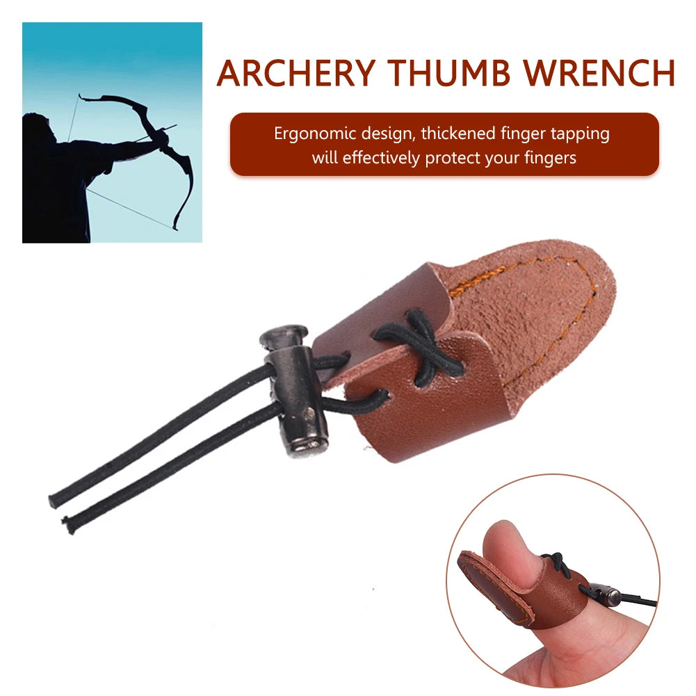 Soft Cow Leather Recurve Bow Arrow Finger Tip Protector Practice Archery Thumb Ring Tab Guard Hunting Accessories
