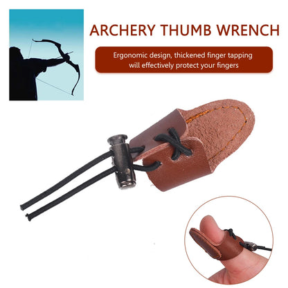Soft Cow Leather Recurve Bow Arrow Finger Tip Protector Practice Archery Thumb Ring Tab Guard Hunting Accessories