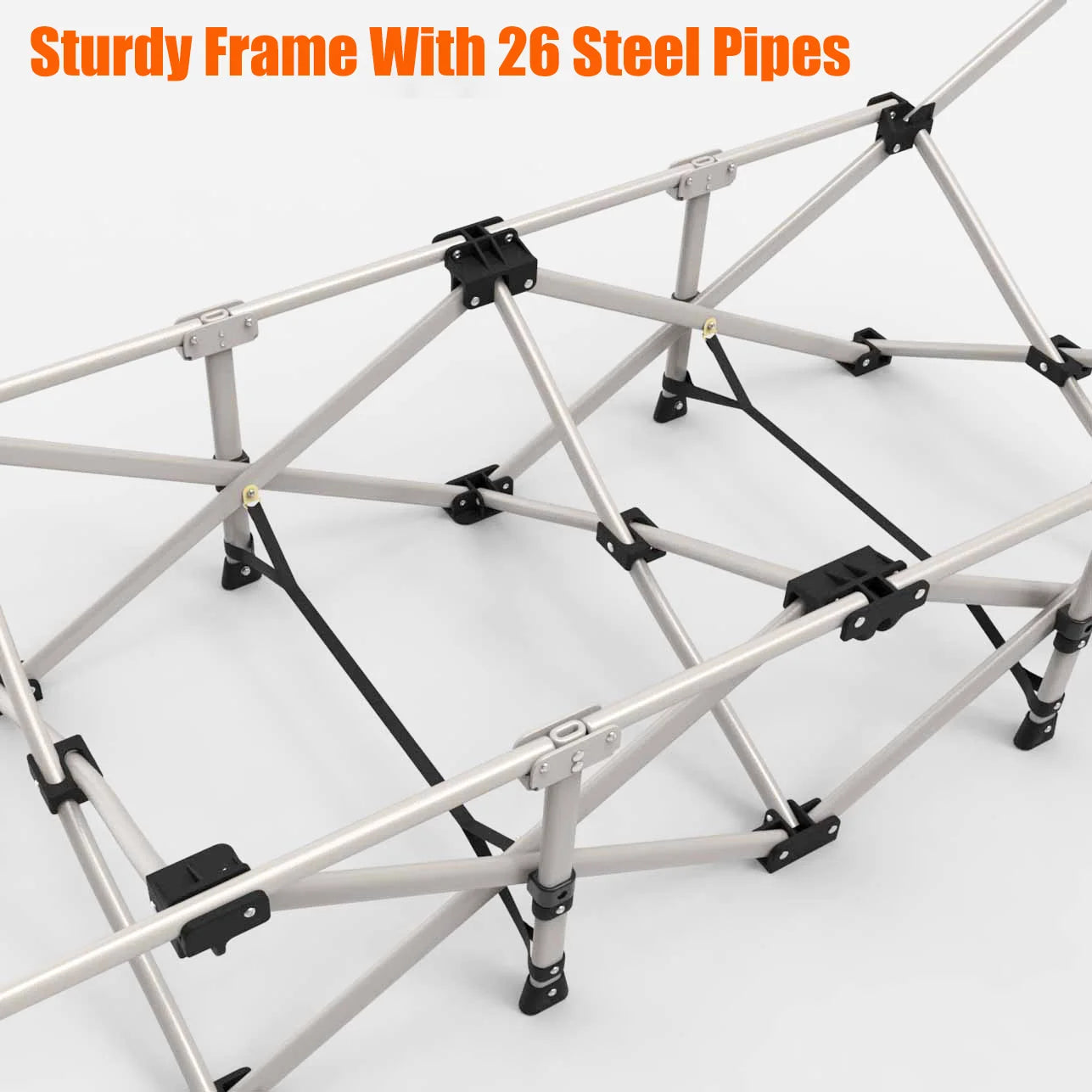 XXL Camping Bed/Camping Cots For Adults, Portable &amp; Foldable Folding Cot Bed With 4" Cozy Mattress, Easy-to-Carry Outdoor Daybed