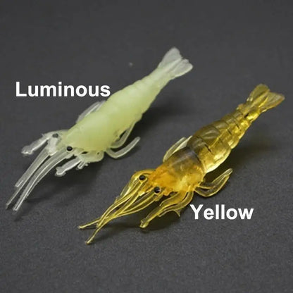 Soft Silicone Luminous Simulation Shrimp Lure With Hook Artificial Baits Fishing