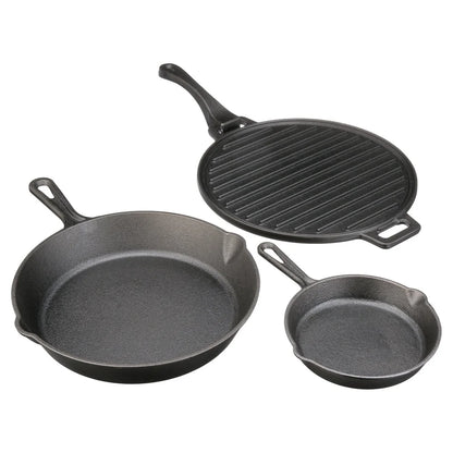 4 Piece Pre-Seasoned Cast Iron Skillet Set