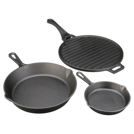 4 Piece Pre-Seasoned Cast Iron Skillet Set