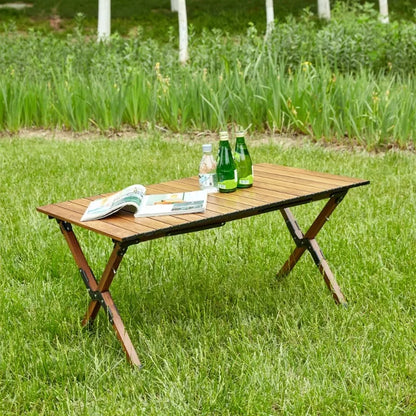 Folding Outdoor Table,Lightweight Aluminum Roll-up Table for Indoor, Outdoor Camping, Picnics,Beach,Backyard, BBQ, Party, Patio