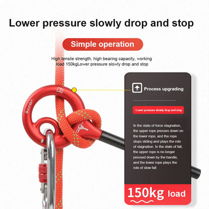 9-Shape Rigging Descender Aluminum Alloy Figure Belay Device Rock Climbing Cable Descent Device Downhill Rappelling Equipment