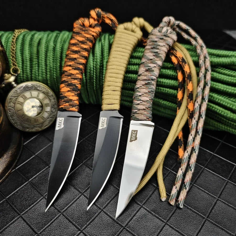 Outdoor Professional Hunting Knife with Sheath MKC 440c Blade Self-defense Tactical Defense Tool Mountaineering Knife Men's Gift