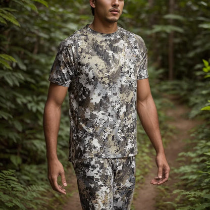 Men's quick-drying printed camo hunting short sleeve