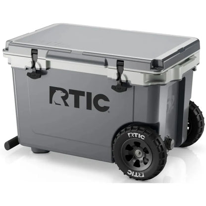 52 Quart Ultra-Light Wheeled Hard Cooler Insulated Portable Ice Chest Box for Beach, Drink, Beverage, Camping, Picnic, Fishing,