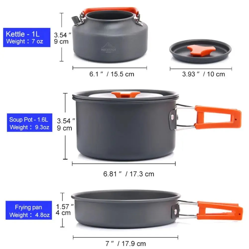 Camping Tableware Outdoor Cookware Set Pots