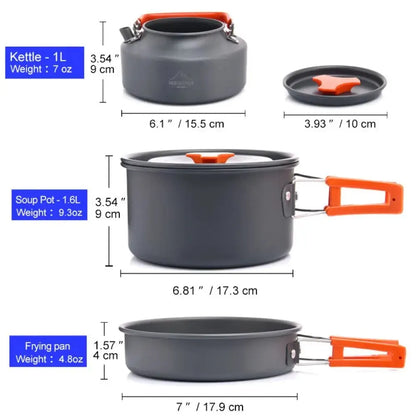 Camping Tableware Outdoor Cookware Set Pots