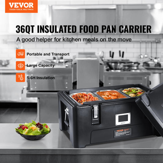 Hot Box with 3 Stainless Steel Pans Top Load Food Warmer