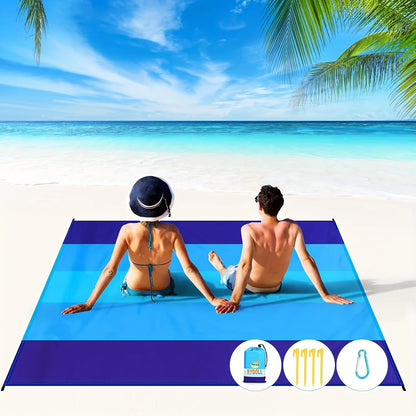 Extra Large Summer Beach Mat Fast Drying Anti Sand Camping Picnic Blanket Ultra Light Compact Portable Foldable
