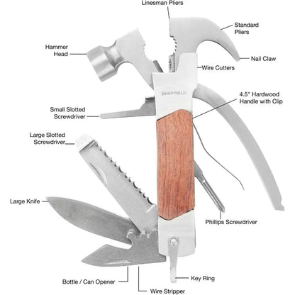 12913 Premium 14-in-1 Hammer Multi Tool, Multipurpose