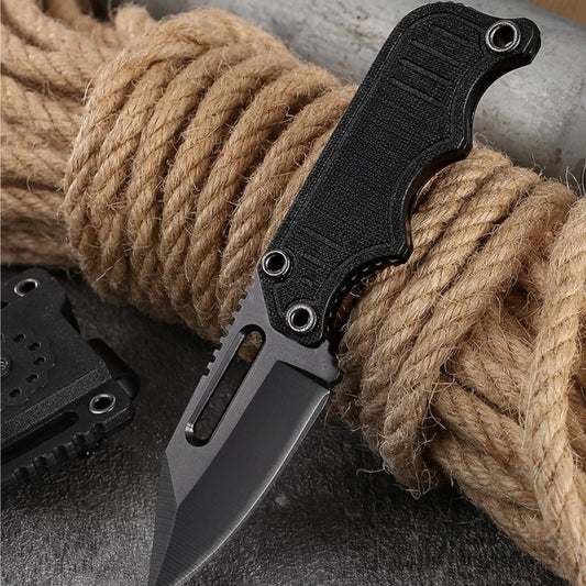 Knife for Men Lightweight Portable Mini Necklace Knife Straight Knife Camping Outdoor Fishing Multi-purpose Tools with K Sheath