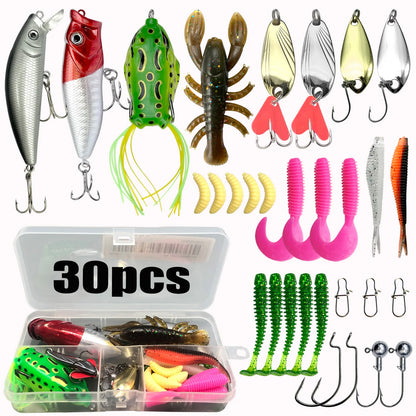Fishing Lures Set Soft Hard Baits Metal Jig Spoon Gear Layered For Bass Pike Crankbait Tackle Accessories