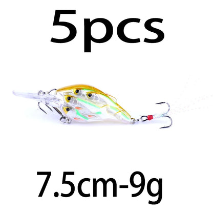 HENGJIA 1pc Diving Depth Crankbait Fishing Lures Swimbait Isca Artificial Bait floating Fishing Wobblers 7.5cm 9g pesca peche