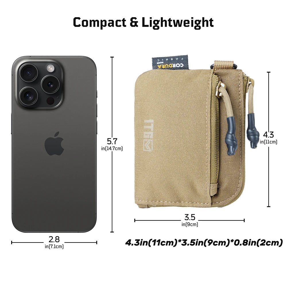 Waterproof EDC Pouch Portable Key Change Purse Wallet Travel Kit Coin Mini Purse & Card Slots And Zippers Pouch