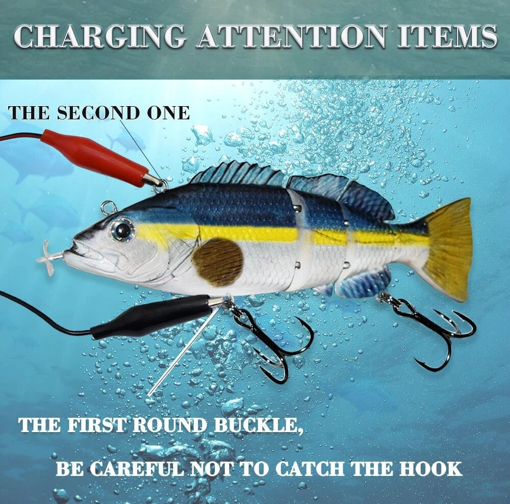 New Fishing Bait Electric Auto Swimming Luress 4-Segment Wobblers For Outdoor Sport Swimbait Fishing Lure USB Rechargeable