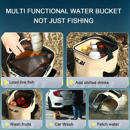 Multifunction Folding Fishing Bucket With Ergonomic Handle Bucket Waterproof Outdoor Camping Bucket