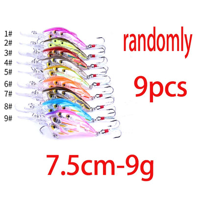 HENGJIA 1pc Diving Depth Crankbait Fishing Lures Swimbait Isca Artificial Bait floating Fishing Wobblers 7.5cm 9g pesca peche