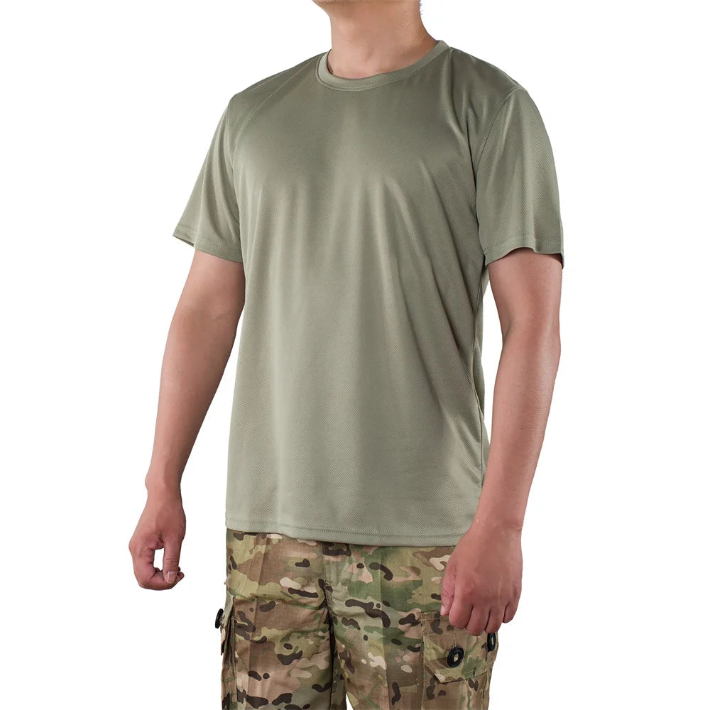 Men Summer Short Sleeve T-Shirt   Workout Hiking, hunting